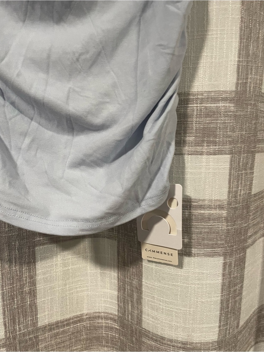Commense Light Blue One-Shoulder Ruched Tank Top - Picture 4 of 6
